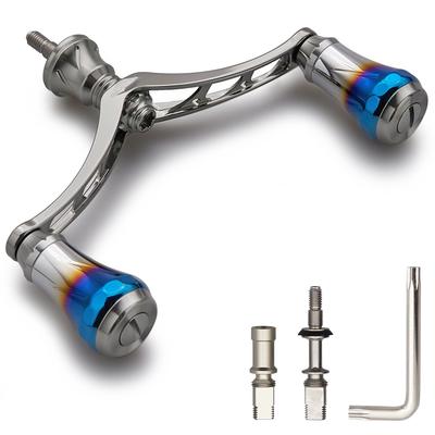 HEIGHTEN Катушка Авиационная Совместимая с Shimano и Daiwa Спиннинговая Дуга Aurora V4.0 80/98мм Ручка, Алюминий, Катушки, (Оружейный металл, V4.0-98мм) (HT00802)