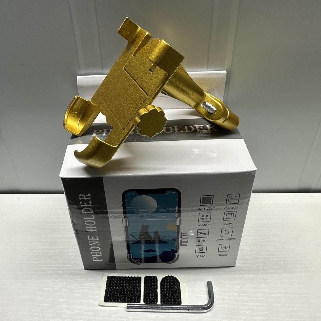 Aluminum Alloy Phone Holder: Anti-Shake Mount for Motorcycles, E-Bikes, and Bicycles.