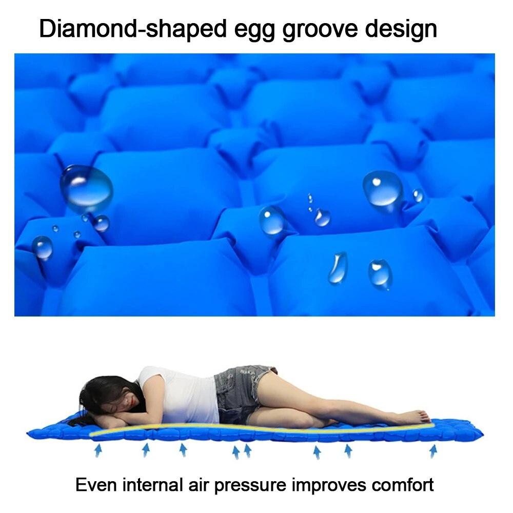 Ultralight Inflatable Sleeping Pad Fast Filling Air Bag Camping Mat Inflatable Mattress with Pillow Life Rescue Cushion Pad Bed