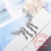 Длинные серьги с кисточками из стерлингового серебра 925 пробы с подвесками из циркония, модные серьги-гвоздики для женщин и девочек, ювелирные изделия класса люкс