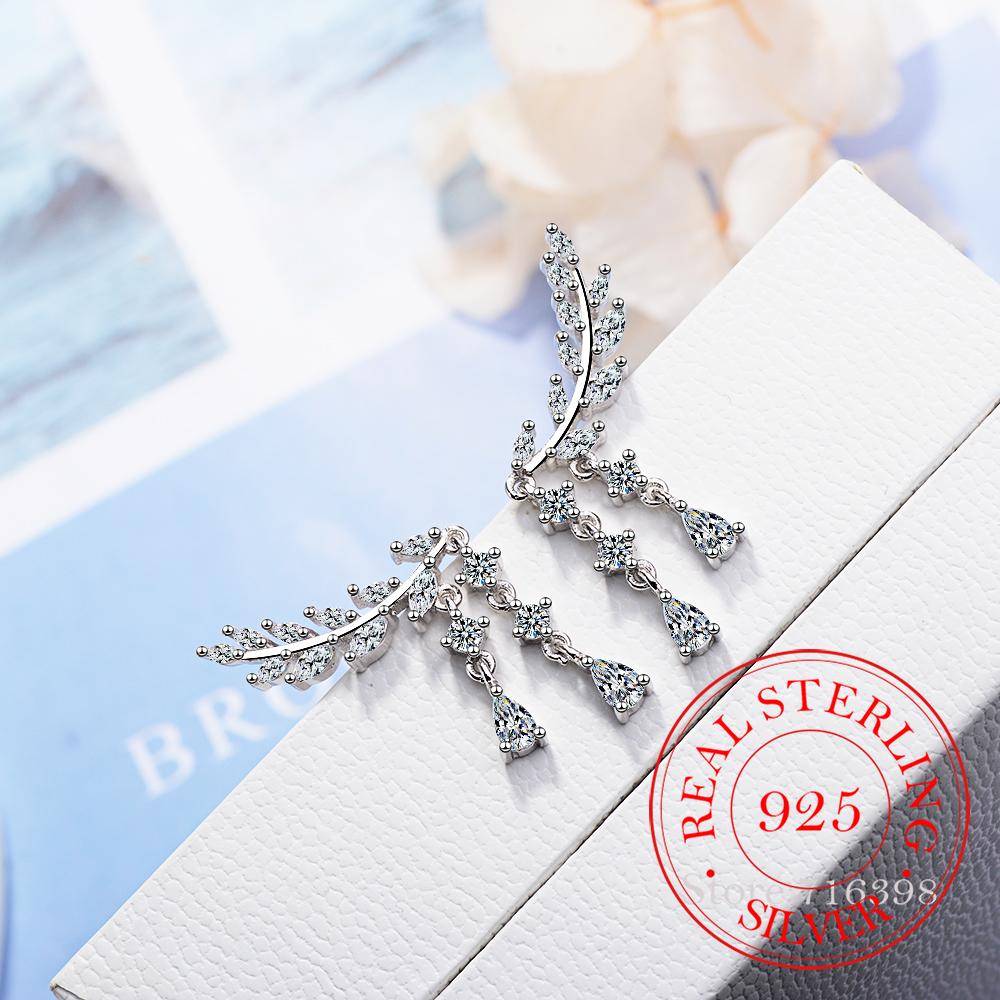 Длинные серьги с кисточками из стерлингового серебра 925 пробы с подвесками из циркония, модные серьги-гвоздики для женщин и девочек, ювелирные изделия класса люкс