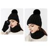 Winter Hat Scarf Gloves Set Fleece Lined Hat Warm Neck Wrap Thick Knitted Touchscreen Gloves for Men Women Cycling Hiking Travel