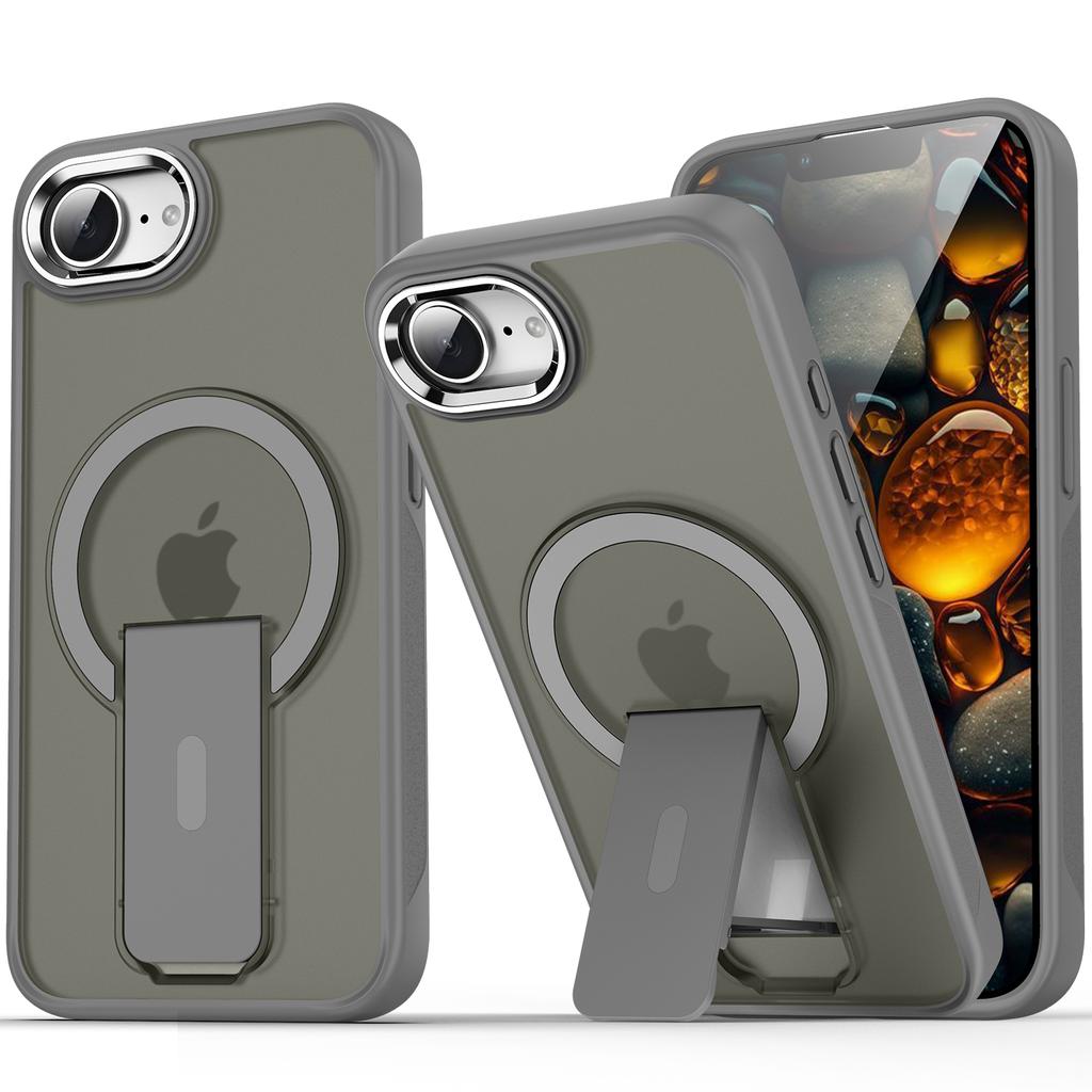 For iPhone 16e Case Compatible with MagSafe PC + TPU Phone Cover with Kickstand