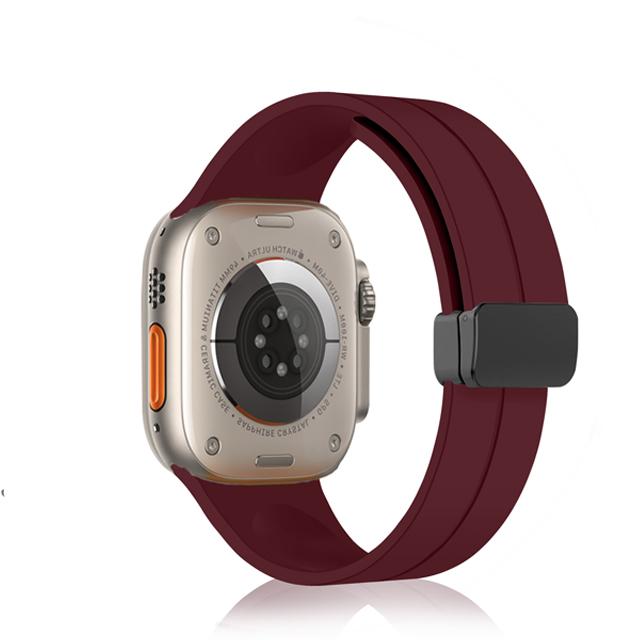 Strap For Apple watch ultra 3 2 band 44mm 45mm 49mm 40mm 41mm 46mm Magnetic Silicone Bracelet correa iWatch Series 8 se 9 10 11