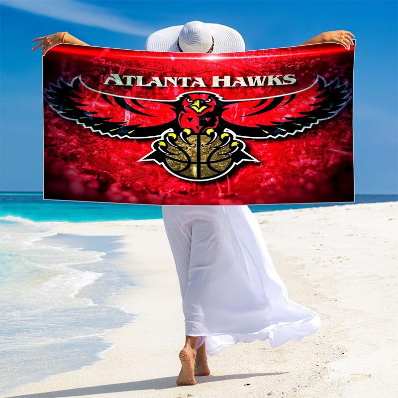 Atlanta hawks Print Beach Towel, Large Soft Quick Dry Towel for Beach Camping Swimming