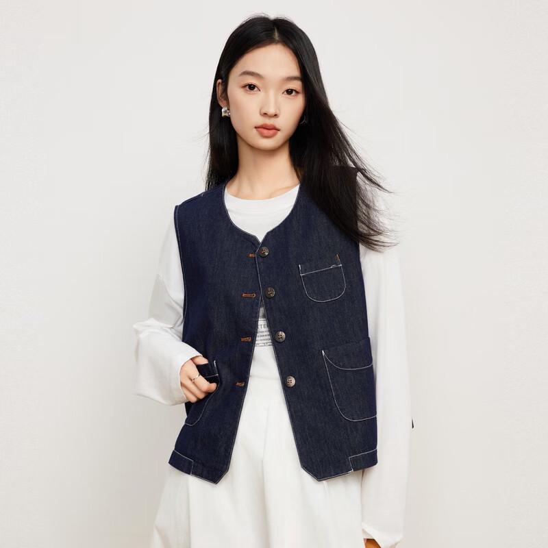Elva' Island Женский повседневный джинсовый жилет