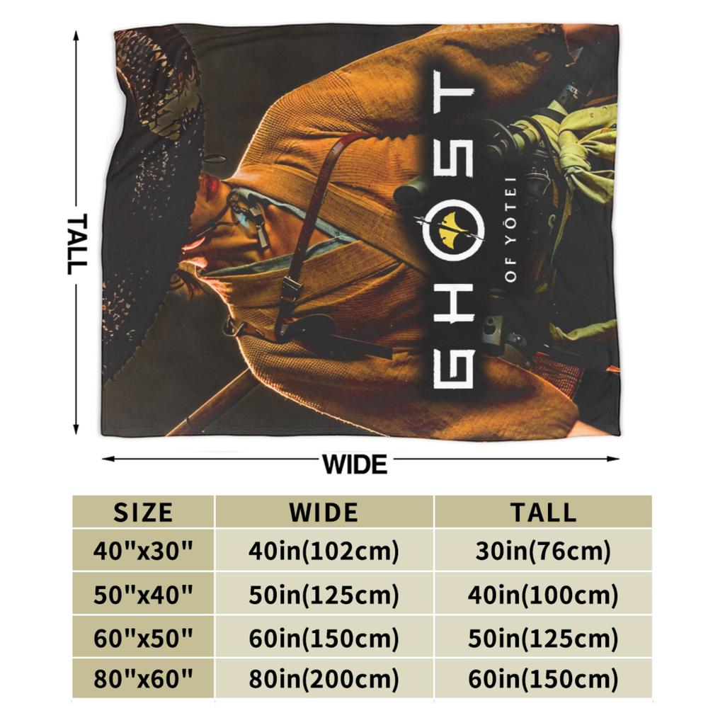Игровой плед Ghost of Yotei 2025 Теплый Мягкий Плед из Плюша с Принтом Для Студентов Домашний Декор Фланелевое Покрывало Покрывало на Кровать