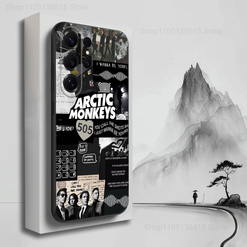 Чехол для телефона Arctic Monkeys (Группа A-M) для Samsung S22, S21, S20, S10, S9, S25, S24, S23, Ultra, FE, Plus, Lite, Мягкий Силикон, Черный