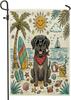 Cute Mastiff Dog Garden Ags 12x18 Inch for Outside, Coastal Beach Shells Pattern Standard Linen House Ags, Pet Front Yar