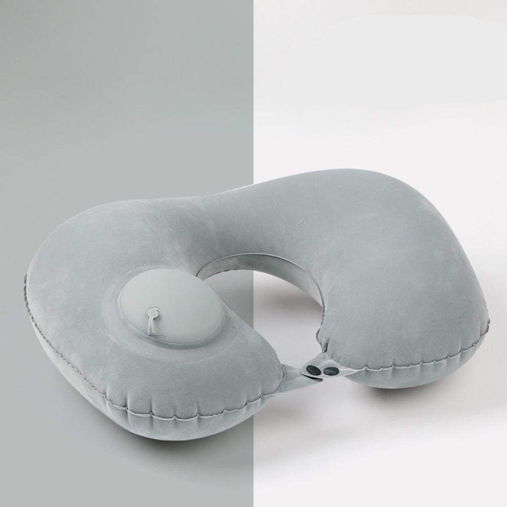 Flocking Inflatable Neck Pillow Portable Pillow Can Be Stored Self Filled Suitable For Outdoor Travel Camping Hiking