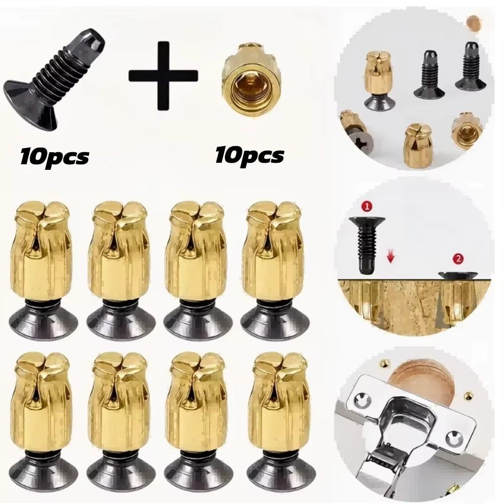 10 Sets Cabinet Door Fix Metal Fastener Inserts Furniture Door Fix Inserts Furniture Door