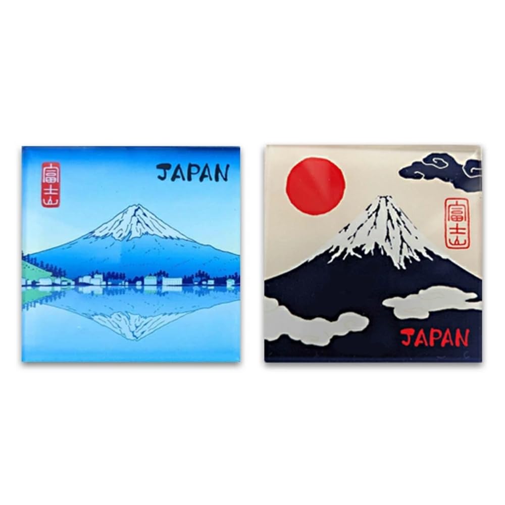 Kyosuke Japan-made refrigerator local magnet 2-piece set kitchen whiteboard entrance decoration gift souvenir 6cm (Mount Fuji Blue Fuji)