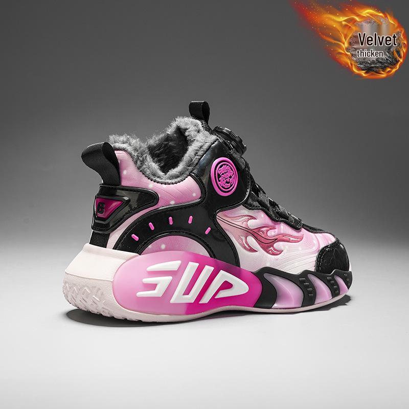 Амортизирующие кожаные баскетбольные кроссовки для мальчиков | Нескользящие, легкие спортивные кроссовки для детей старшего возраста, Осень/Зима 2025