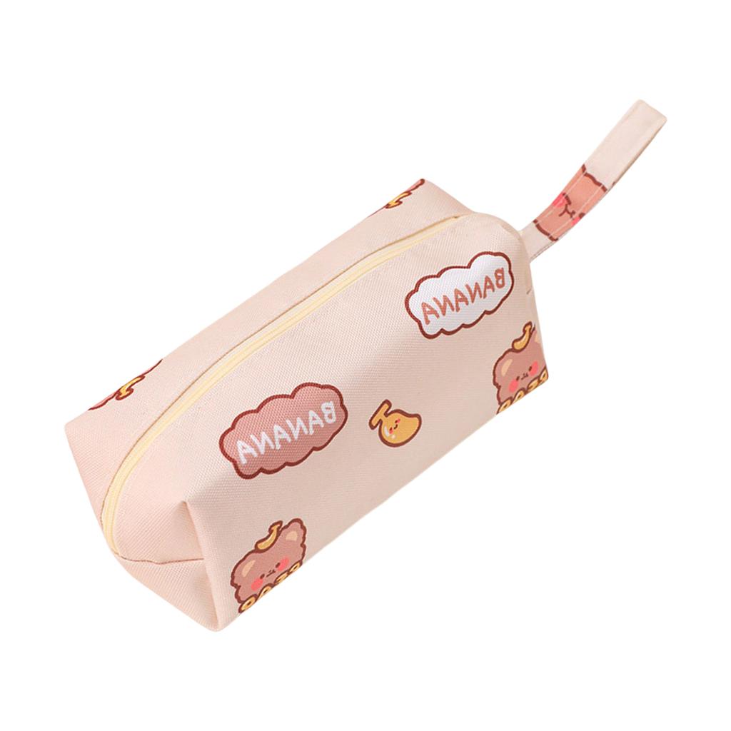 Мультяшный холщовый пенал, портативный органайзер для ручек, сумка на молнии, дорожная косметичка для студенток и девушек