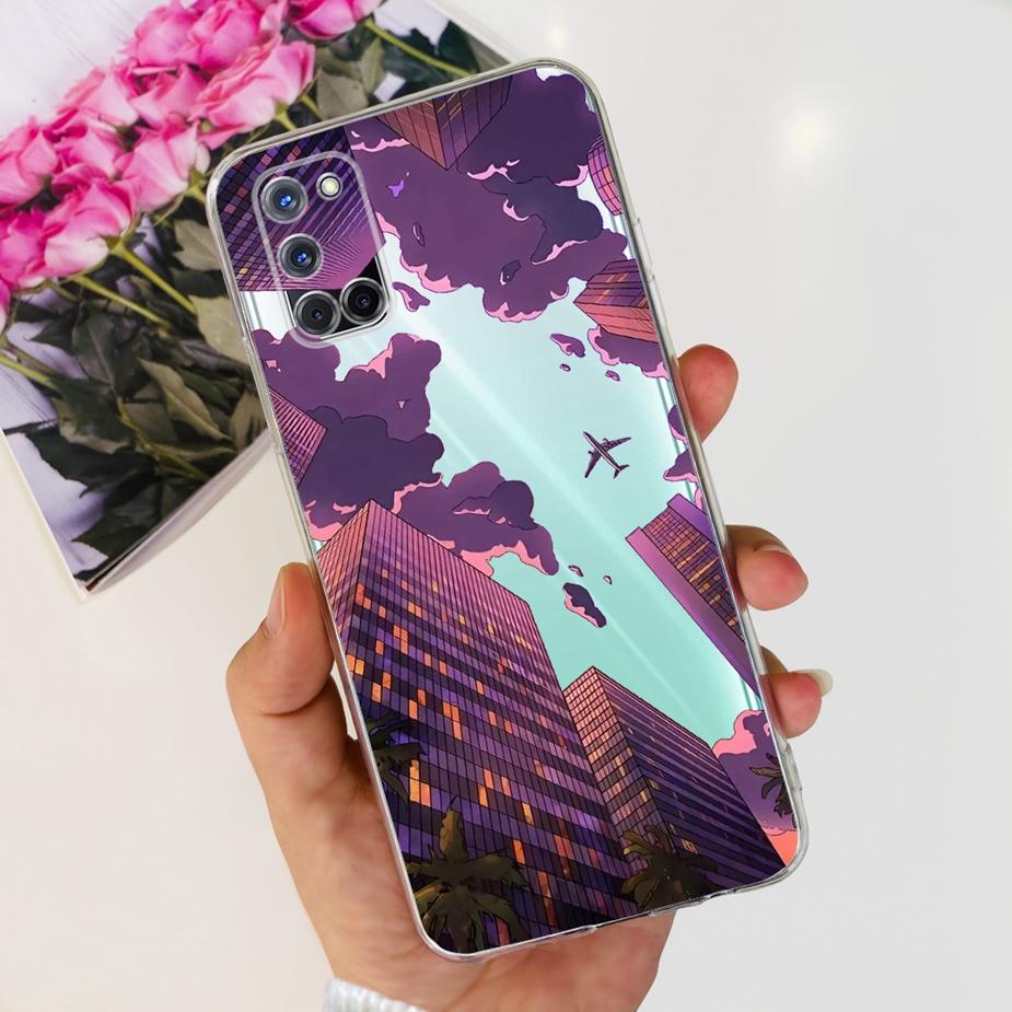 Чехол для Oppo A52 A72 A92 Милый Модный Расписной Чехол Прозрачные Силиконовые Чехлы для Телефона Для Oppo A72 A 52 92 OppoA52 OppoA72 Мягкие Fundas