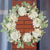 Plastic Hydrangea Wreath with Rabbit Ear - Artificial Flower Garland Suitable for Spring Summer Festival, Valentine's Day