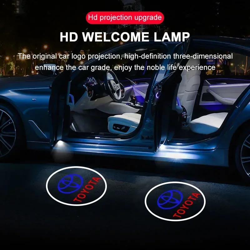 2 шт./компл. Приветственный свет для двери автомобиля Светодиодная лампа-проектор для автомобиля Автоаксессуары для Toyota Corolla Yaris Chr Auris RAV4 Camry Highlander