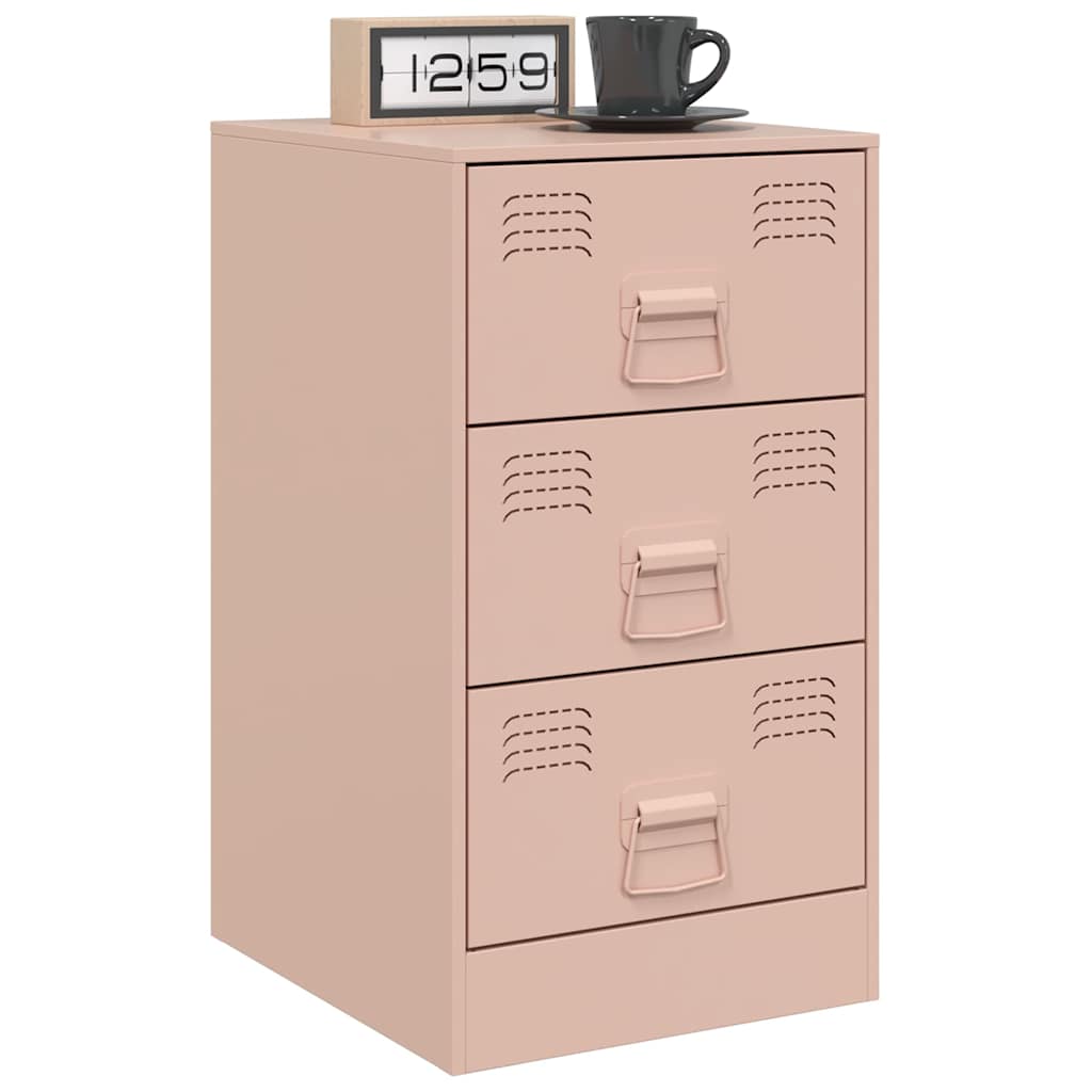 Pink Nightstand 34.5 x 39 x 62 cm Steel
