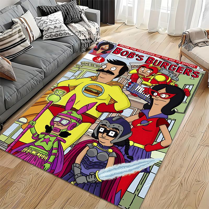 Bob's Burgers Superhero Theme suitable as a non-slip mat for the living room or bedroom sofa
