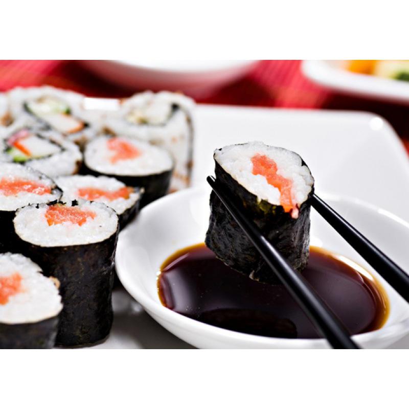 Вкусный суши-кейтеринг Декоративное настенное искусство: Настенная роспись в раме из крафт-бумаги