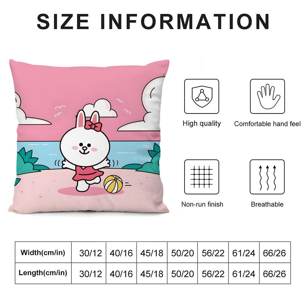 C-Cony Мультяшная Наволочка Подушка Ультра Мягкая Кожевенная Ткань Облакоподобный Комфорт и Скрытая Молния