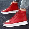 Fashion Hot Sale White High Top Sneakers Men Leather Casual Sneakers Fashion Zipper Design Ankle Boots Men Rock Street Hip Hop Shoes Men