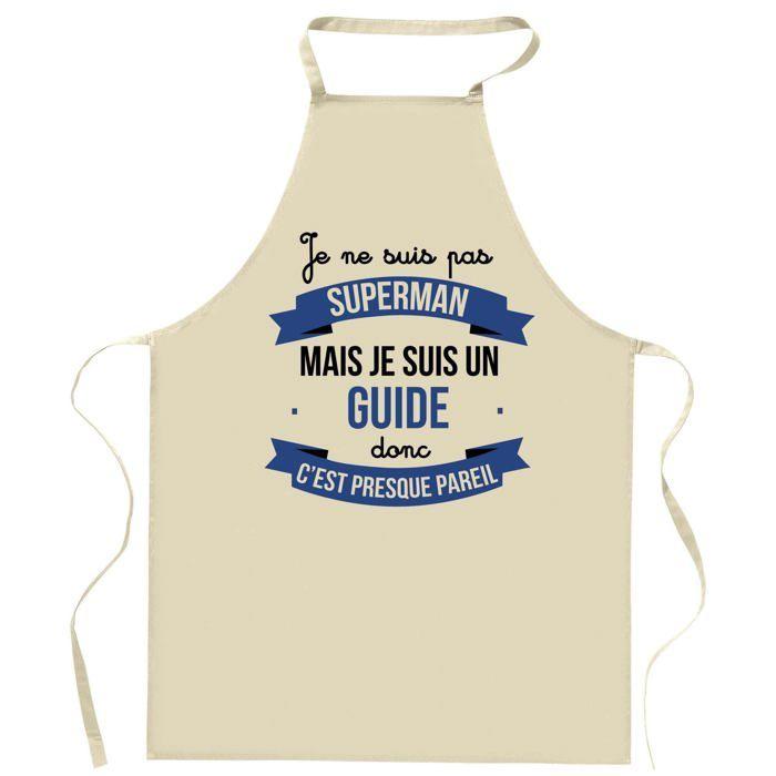 Tablier de cuisine - Guide Superhéros - Coton épais - Impression France - Liens ajustables