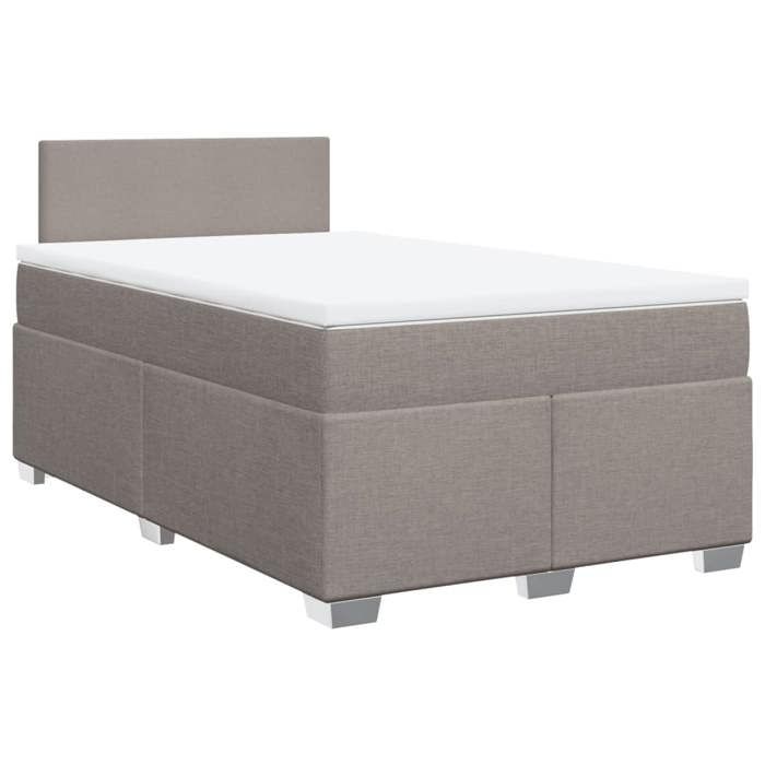 Maison Exclusive - Sommier à lattes de lit avec matelas Taupe 120x200 cm Tissu