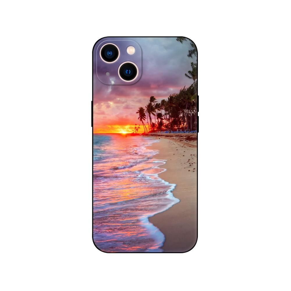Черный ТПУ чехол для Samsung galaxy S22 S20 S21 FE PLUS ultra+S10 E lite задняя крышка Летняя пальма