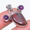 Натуральный агат озера Верхнее, аметист, кулон из стерлингового серебра 925 пробы 1,42" q0S68