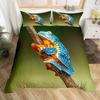 3D Frog Family King Queen Пододеяльник Маленький древесный лягушонок Комплект постельного белья Тропическая природа Животное Пододеяльник Полиэстеровый чехол