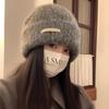 Fleece Autumn and Winter Wool Stacking Hat Big Head Circumference Versatile Gray Cold Hat Warm Hat Couple Ear Protection Knitted Hat