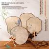 Wooden Shank Xuan Paper Fan Diy Calligraphy Handmade Vintage Group Fan Elegant Design Semi Mature Painting Hand Fan Female