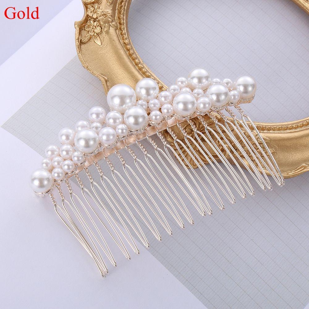 1 PC Women Handmade Hair Ornaments Haircomb Hairwear Bride Barrette Bridal Headpiece Pearl Hairpin