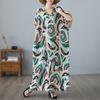 2024 Plus Size Dress Women Summer V-Neck Sundress Bohemian Floral Print Elegant Lady Loose Oversize Maxi Dress