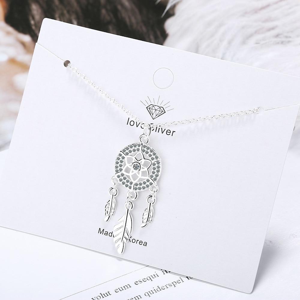 Sterling Color Dreamcatcher Feather Charm Pendant Necklace Pendant Color Dream Catcher Pendant Dramatic Statement Choker Pendant