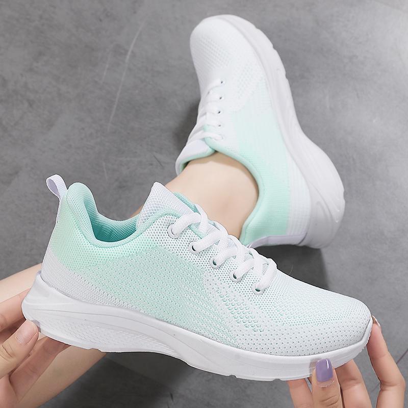 2024 Новые сетчатые дышащие модные повседневные женские туфли спортивные на плоской мягкой подошве обувь для ходьбы женские легкие