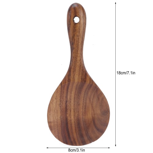 Non-stick Natural Wooden Rice Paddle, Shallow Round Head Rice Spoon, Kufooeyhnc98vm3