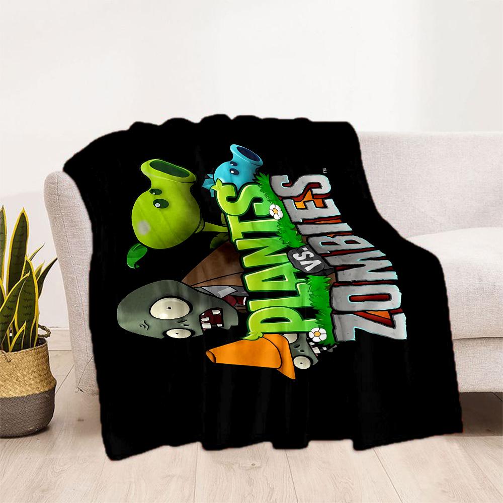 Plants Vs Zombies Adventure Blanket Warmthful Decor Perfect for Chair Office Sofa Four Seasons Multipurpose Modern Style