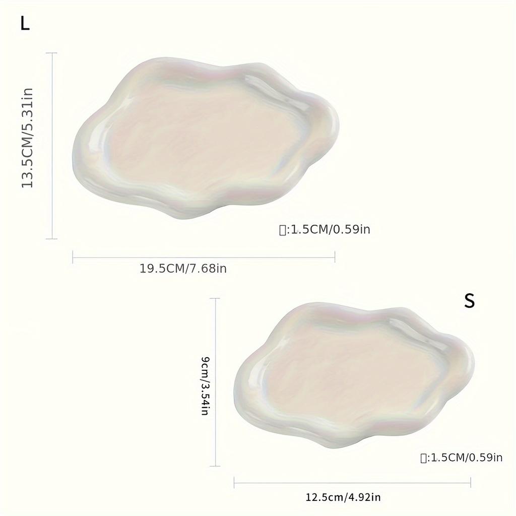 1 шт. Керамический декоративный поднос, поднос в виде облака, поднос для хранения ювелирных изделий, домашний декор, рождественский подарок, новогодний подарок, мужской подарок, женский подарок