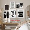 Черно-белый абстрактный постер принт холст живопись минималистичный современный нейтральный настенный арт картина для гостиной домашний декор