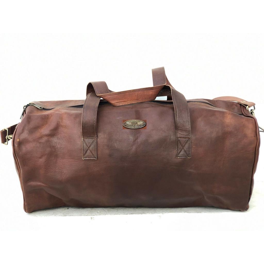 Кожаная дорожная сумка Duffel Travel Holiday Bag с большим отделением для ночного отдыха на выходных