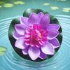 1pc EVA Artificial Lotus Flowers with Lily Pads - Floating Foam Pond Plants for Aquarium, Pool, Water Garden Decoration