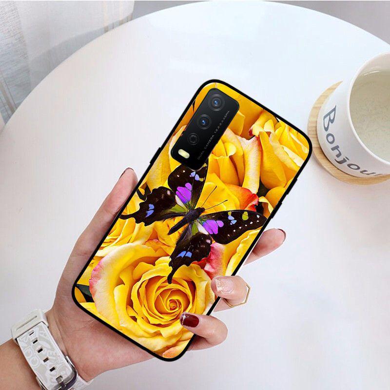 Чехол для телефона с красной бабочкой и розами для vivo Y31 Y30 Y33S Y11S Y12S Y17 Y20 Y20S Y21S Y1S Y53S Y15 Y19 Y91C V23, чехлы