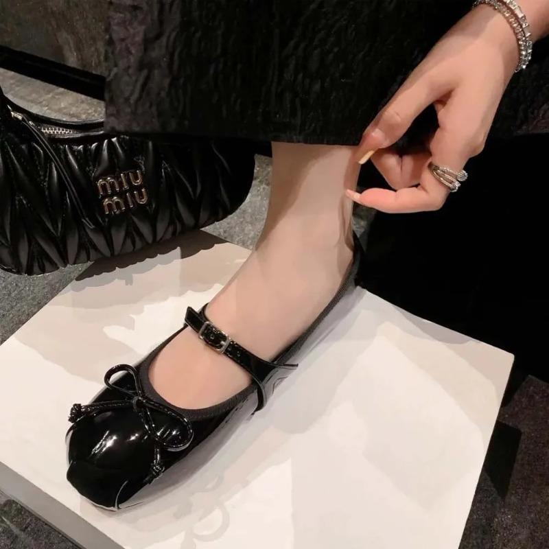 2025 Spring/Summer New Women's Mary Jane Shoes Fashion Bow Shoes Casual Low Heel Dresses Street Style Shoes