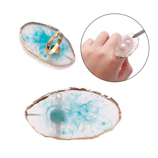 Палитра для нейл-арта Yousheng Регулируемая Высокая прочность Многоразовая Легко чистить Многоцелевая Смешивание цветов Смола Кольцо на палец Палитра для смешивания лака для ногтей