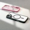 For iPhone 16 Clear Phone Case PC +TPU Back Cover Compatible with MagSafe - Black