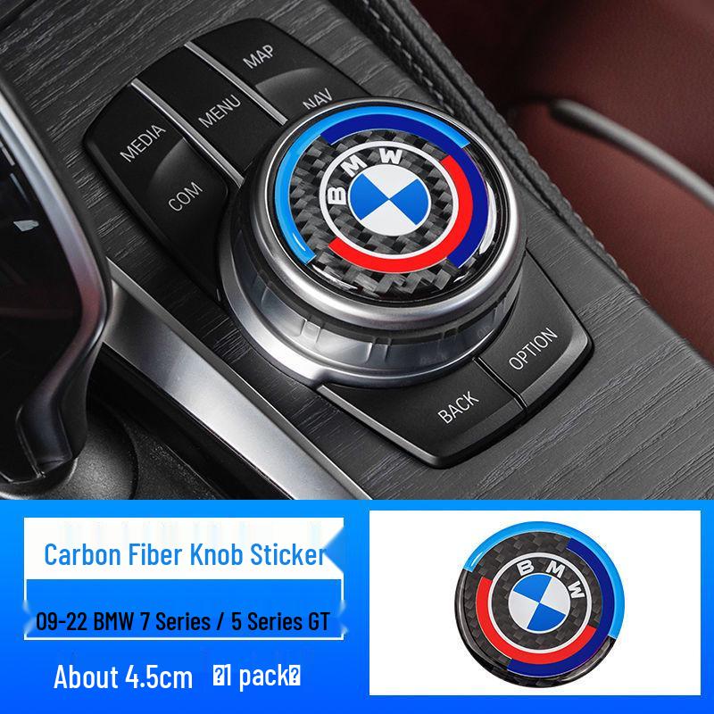 Наклейка-крышка ручки из углеродного волокна BMW для 3 серии, 5 серии, X3, X5 Панель управления мультимедиа