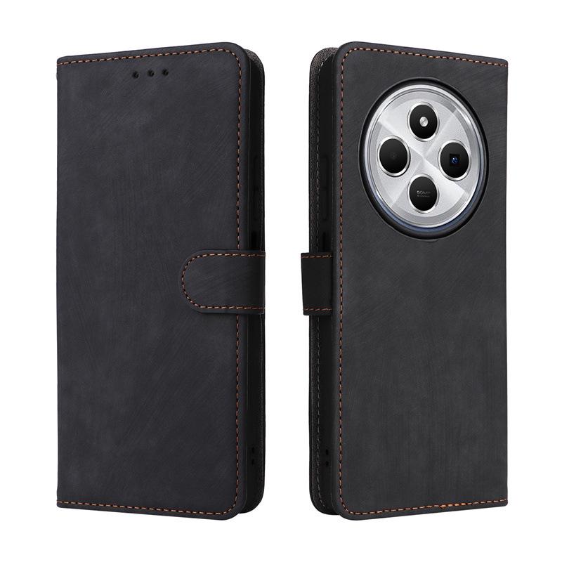 Redmi 14C/14R Flip Leather Phone Case with Card Slot and Anti-theft Brush