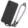 TPU Case - E.F.CONNECTION - For Xiaomi Redmi 9A - Flexible - Black - Removable Multicoloured Wrist Strap